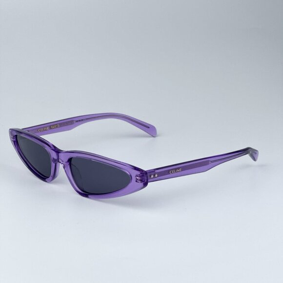 Celine CL40231I 81Y BRAND NEW Sunglasses Transparent Violet Geometric Women - Picture 7 of 11